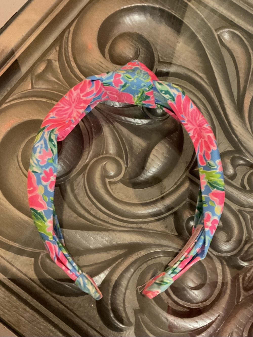 Lilly Pulitzer Pink & Blue Floral Twisted Headband